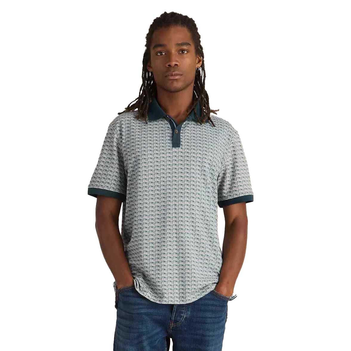 White Stuff Casette Tape Printed Polo